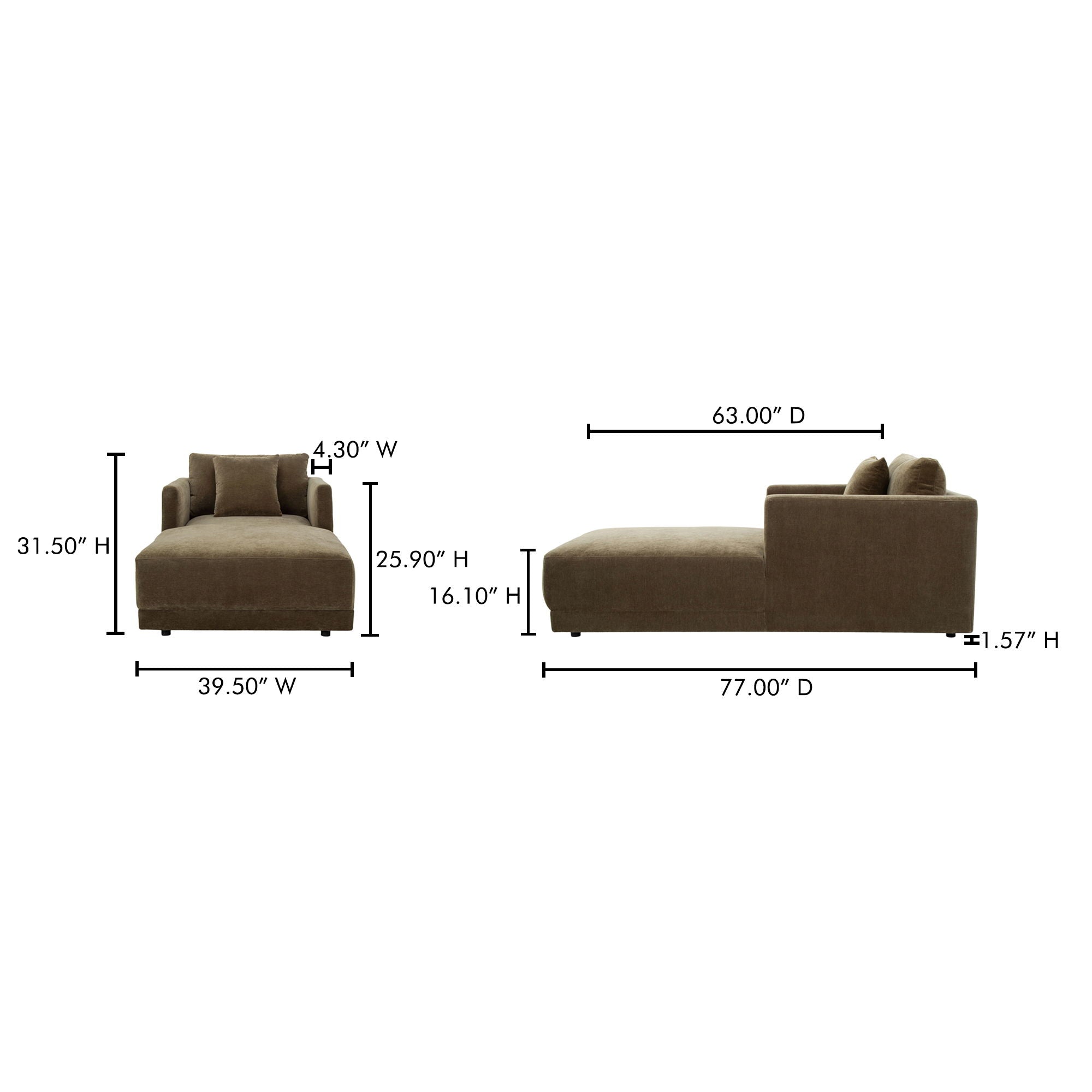 Bryn - Chaise - Cedar Green