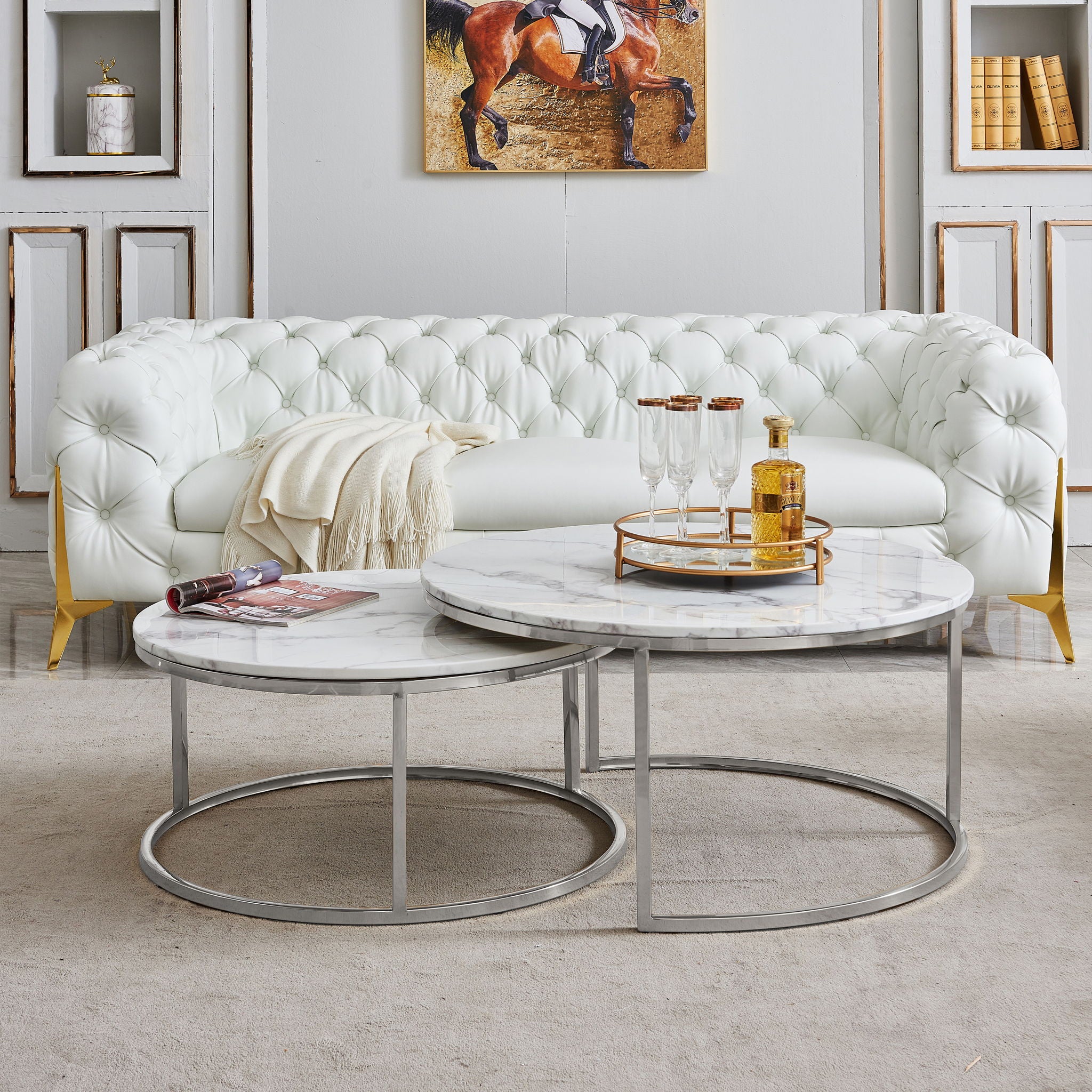 2 Piece Nesting Coffee Table Set For Living Room