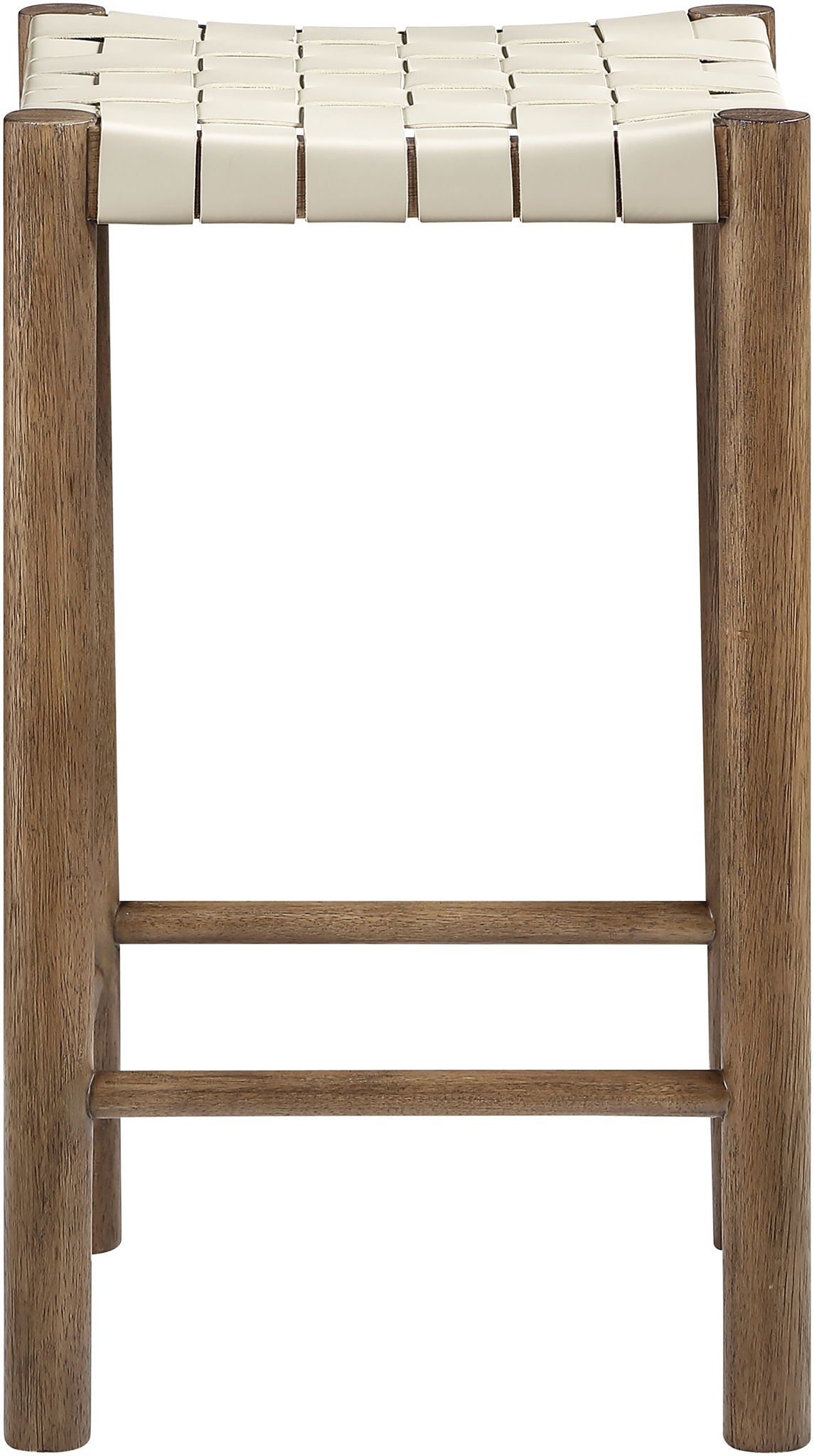 Entwine - Vegan Leather Upholstered Backless Counter Stool - Painted Brown
