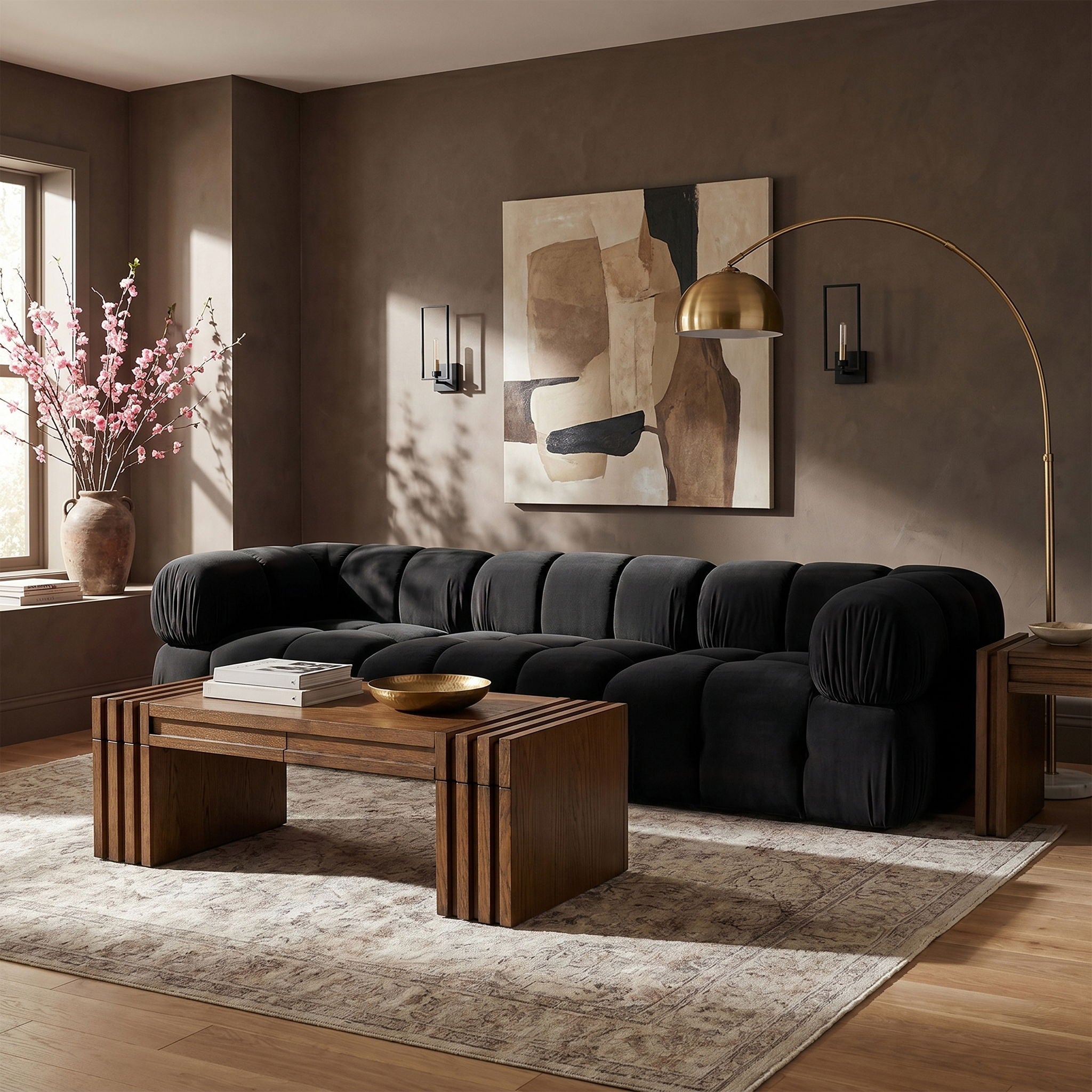 Orin - Velvet Performance Fabric Upholstered 3 Piece Modular Sofa