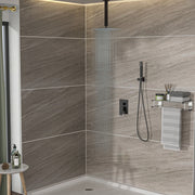 Dual Shower Head 16" Ceiling Mount Square Shower System With Rough In Valve