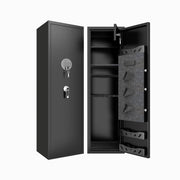 High Large Capacity Mechanical Gun Safe For Rifles & Handguns, Digital Password Lock, Built In Independent Lock Box, Adjustable Shelves - Black