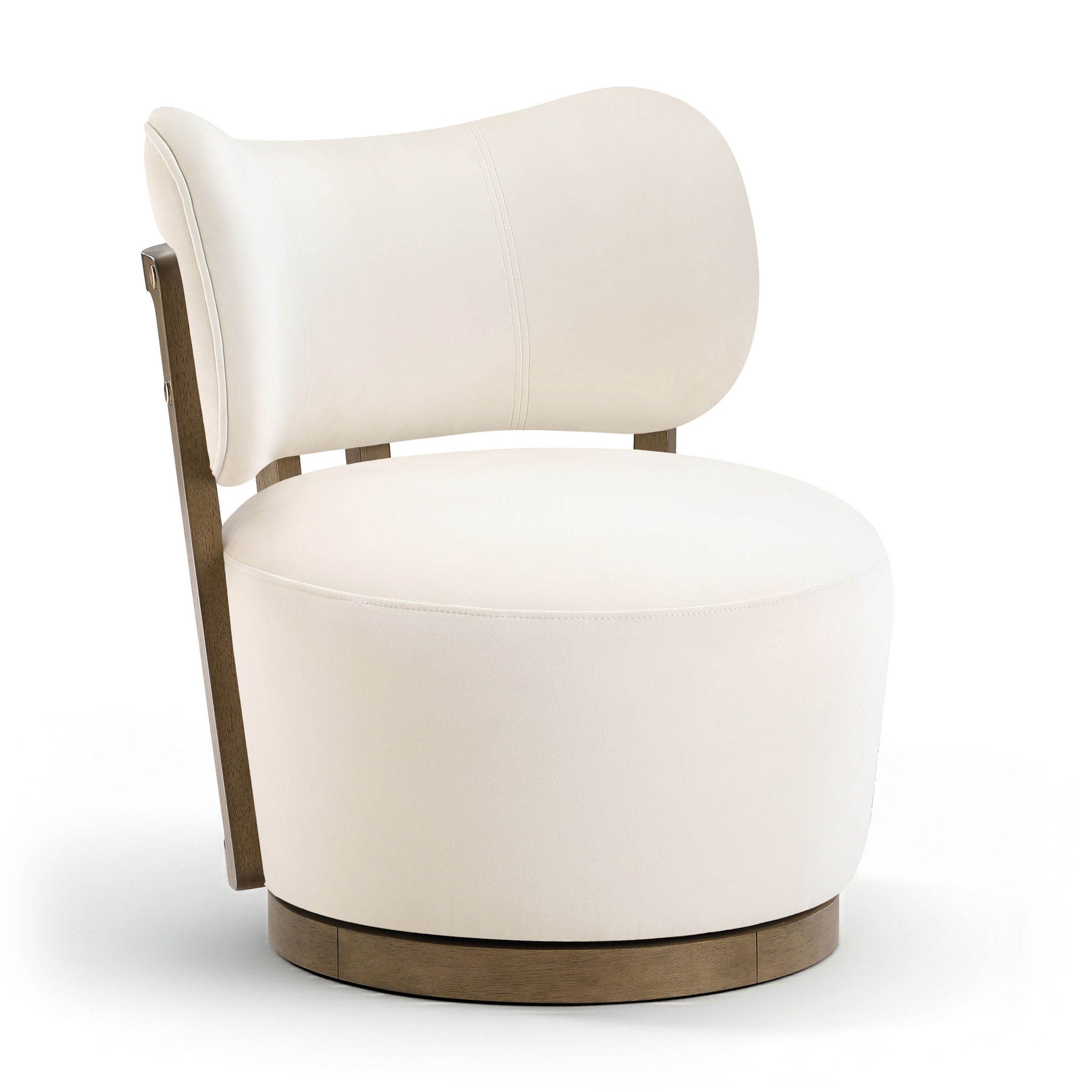 Elara - Velvet Upholstered Swivel Accent Chair - Stained Brown