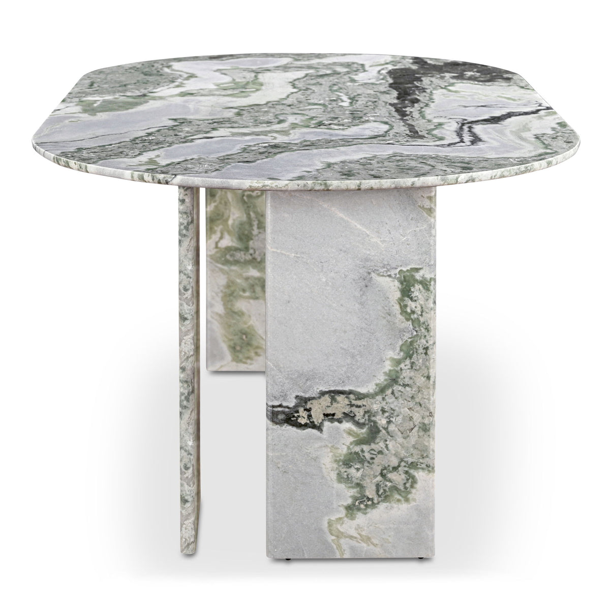 Celia - Oval Dining Table - Green / Onyx Marble