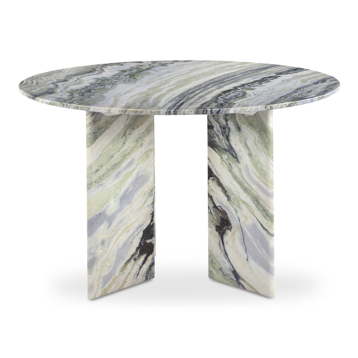 Celia - Round Dining Table - Green / Onyx Marble