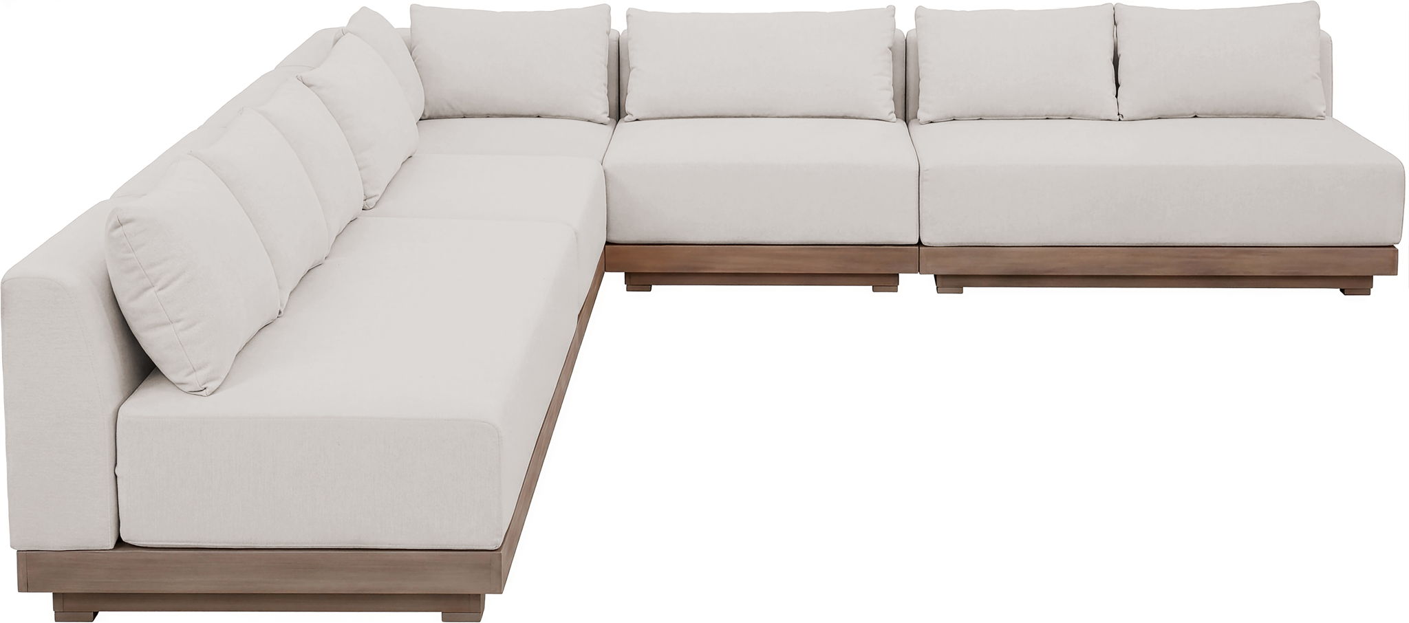 Solace - Olefin 5 Piece Outdoor Patio Modular Sectional