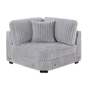 Corner Wedge Chair With Pillow, Living Room Furniture, Soft Upholstered Modular Seating - Gray / Mink