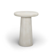 Monica - Tiled Pattern Tall Side Table - Beige