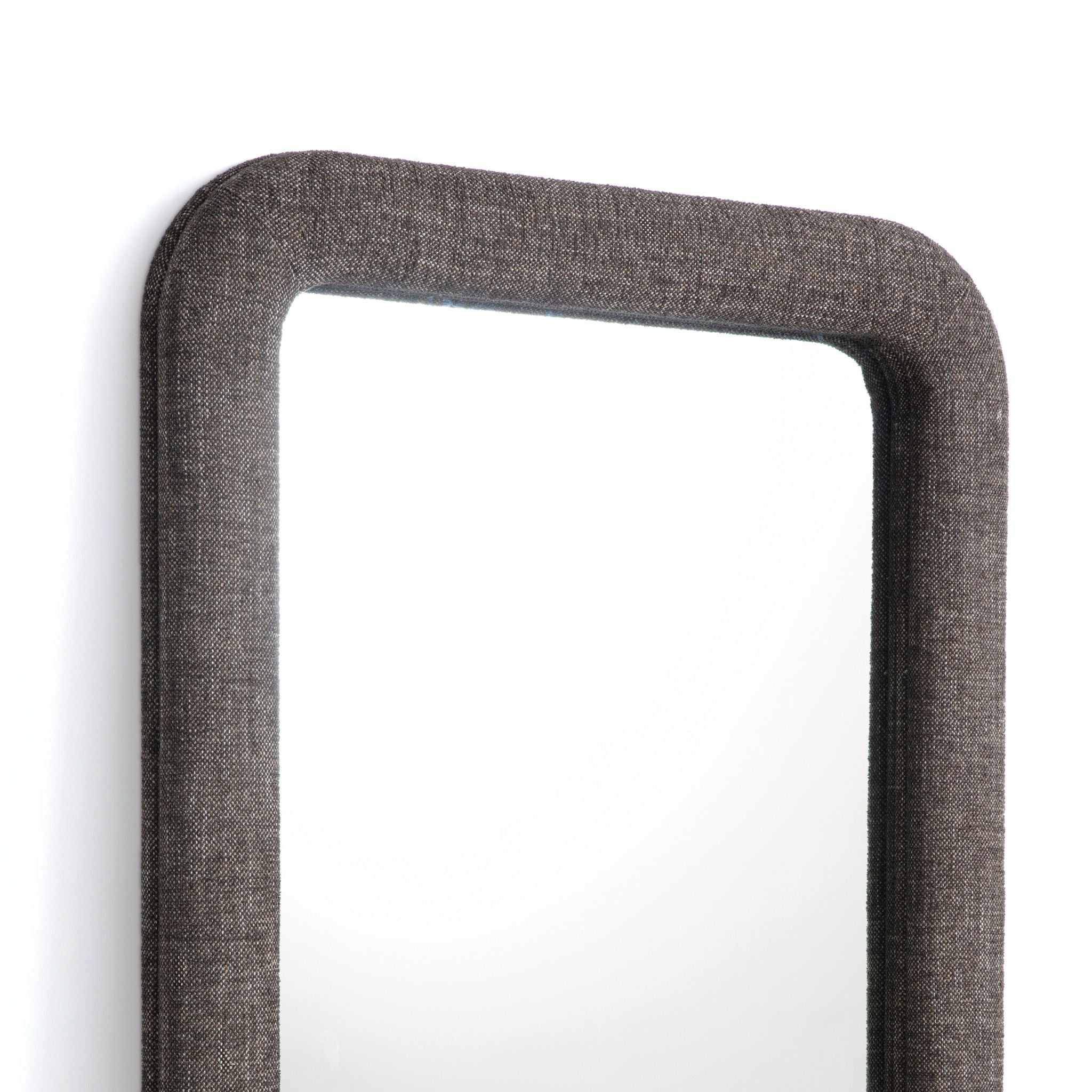 Heidi - Oversized Upholstered Floor Mirror In Textured Fabric