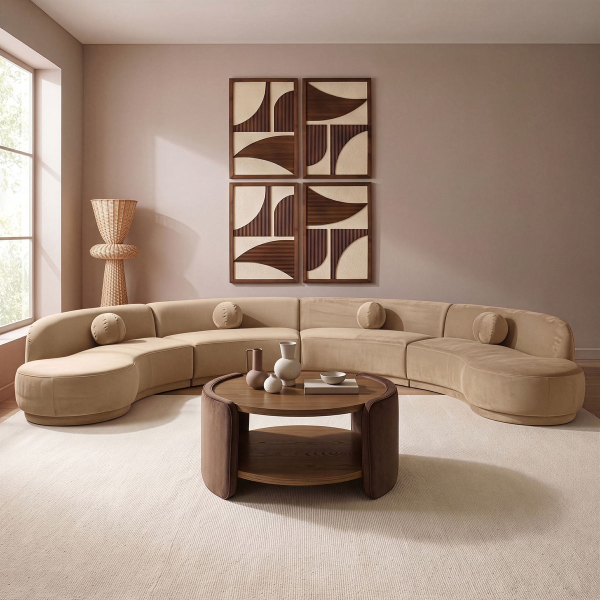 Avra - 189" Velvet Performance Fabric Upholstered Sectional