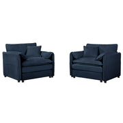 Modern Oversized Accent Chair, Comfy Single Sofa With Large Seat (Set of 2)