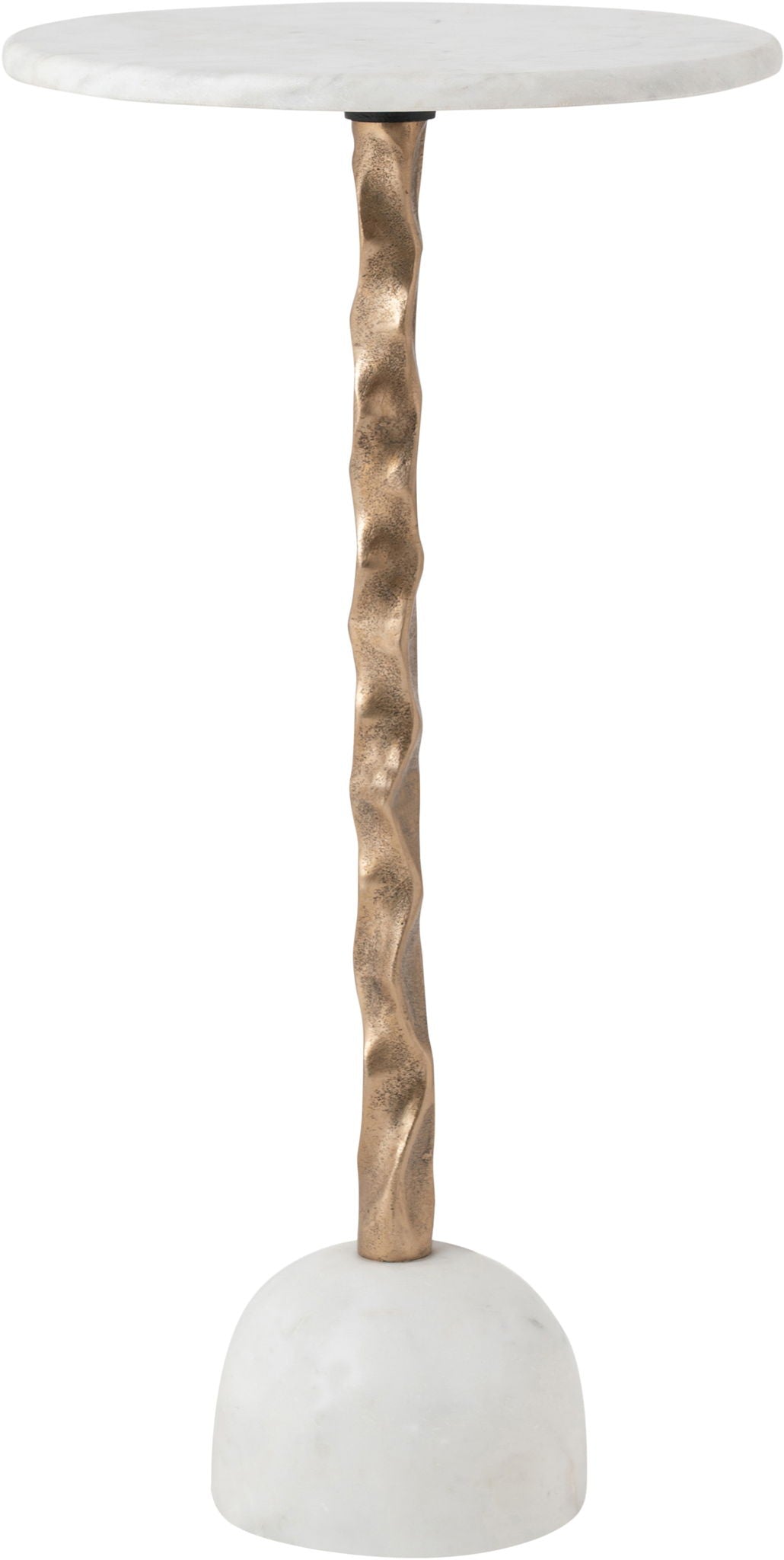 Helix - Genuine Marble Top And Aluminum Base End / Side Table