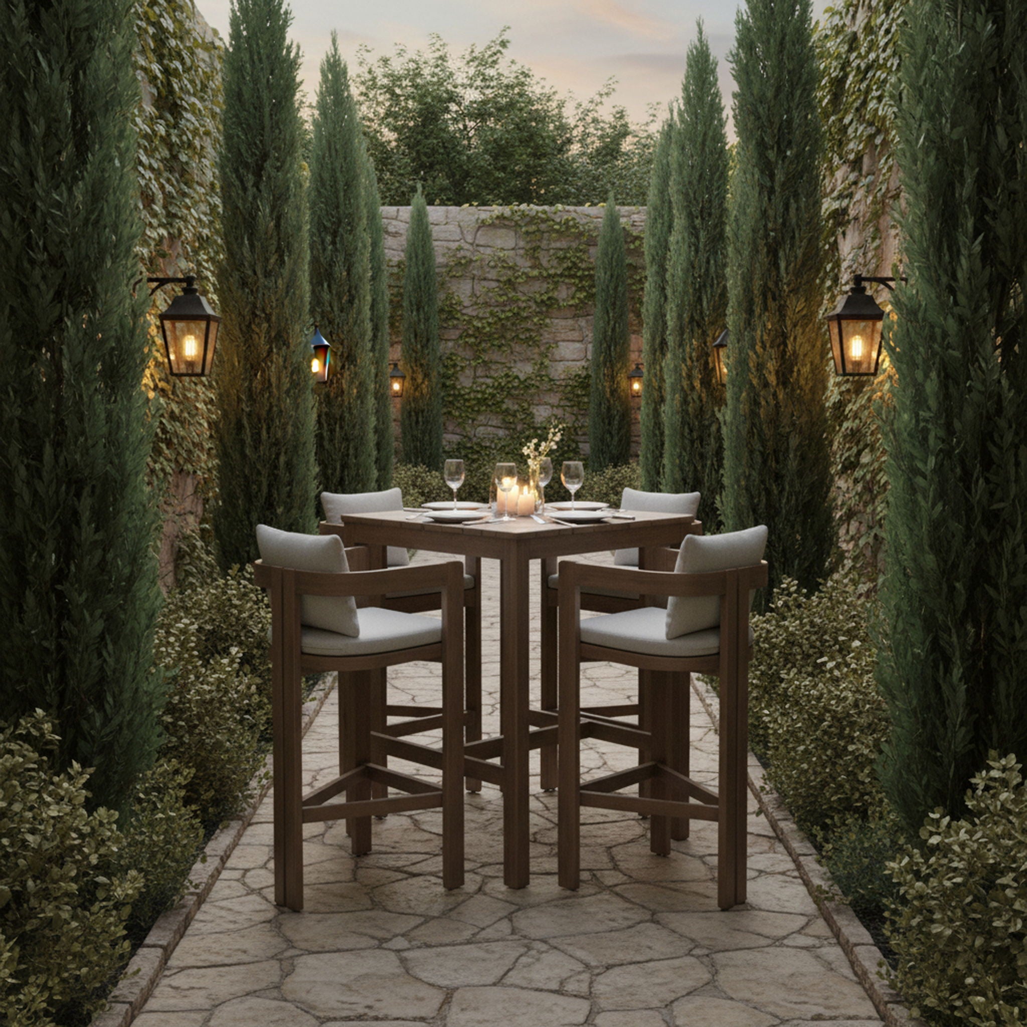 Newport - Water Resistant Fabric Upholstered Outdoor Patio Bar Stool