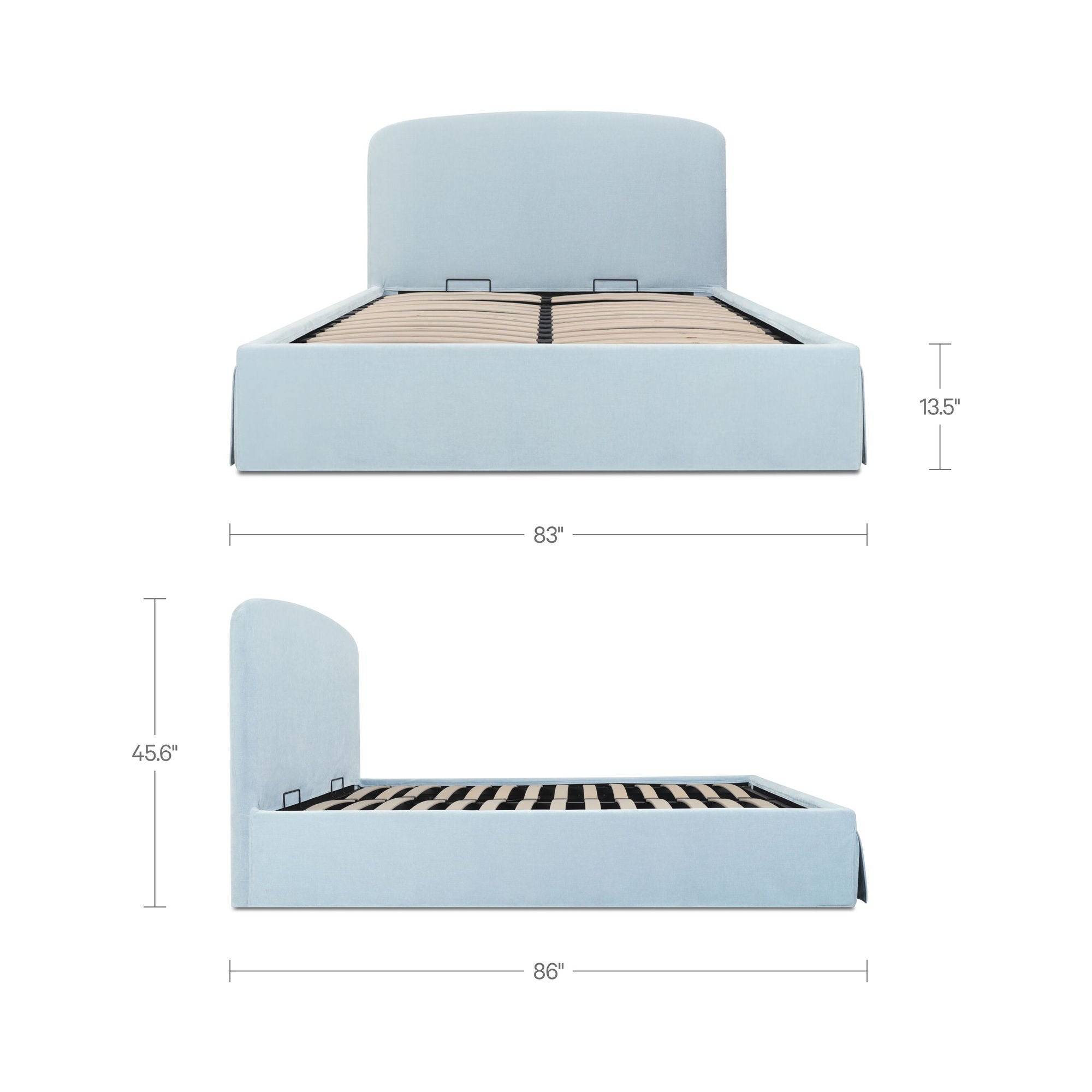 Joan - King Storage Bed - Light Blue