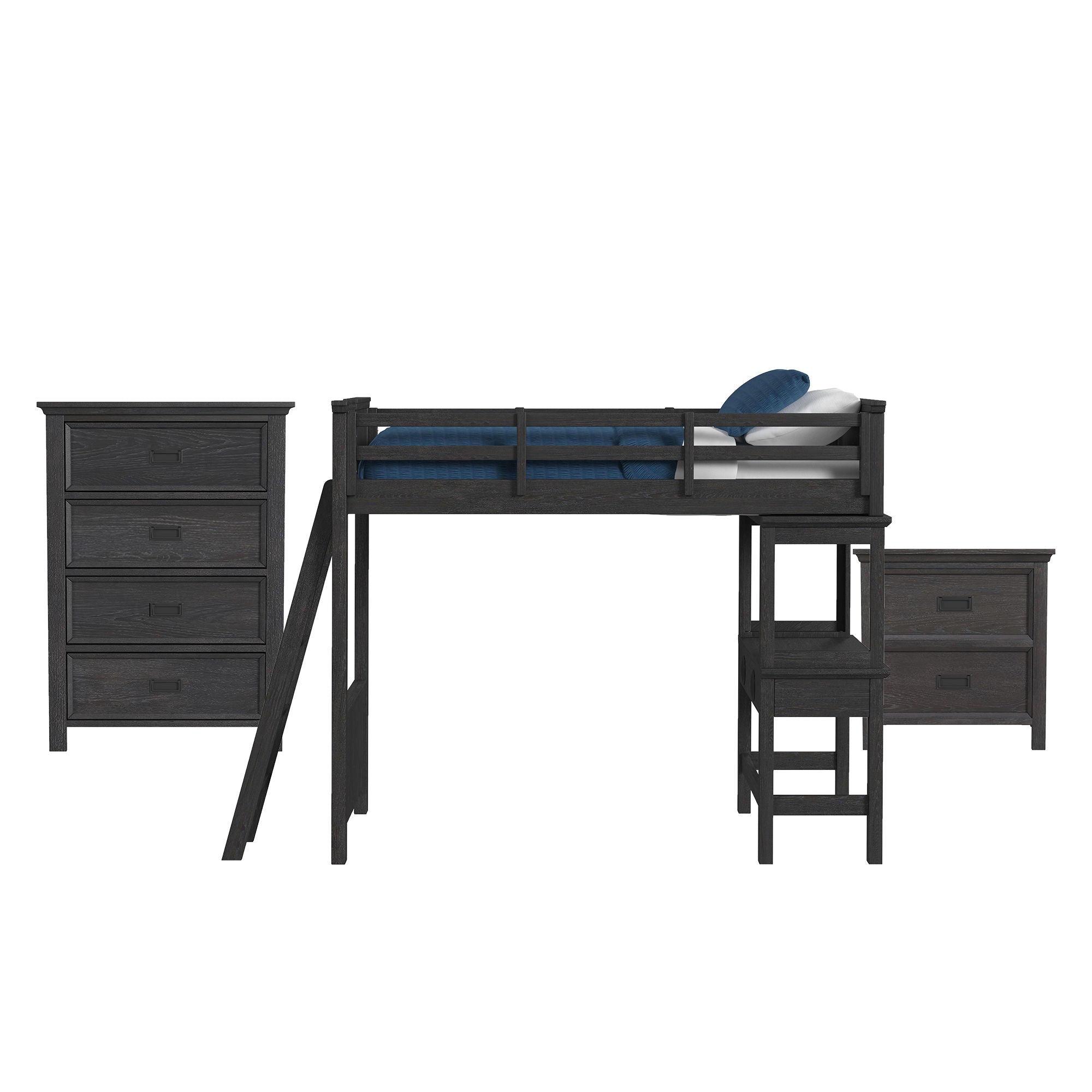 Hampton Kids - Loft With Ladder And Desk With Speaker Bedroom Set