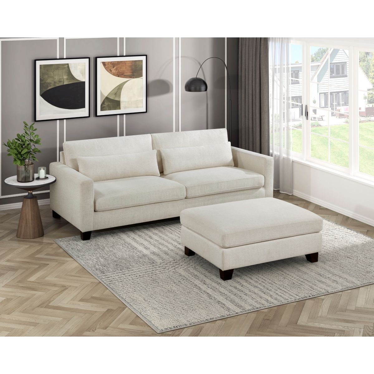 Zeke - Ottoman - Ivory