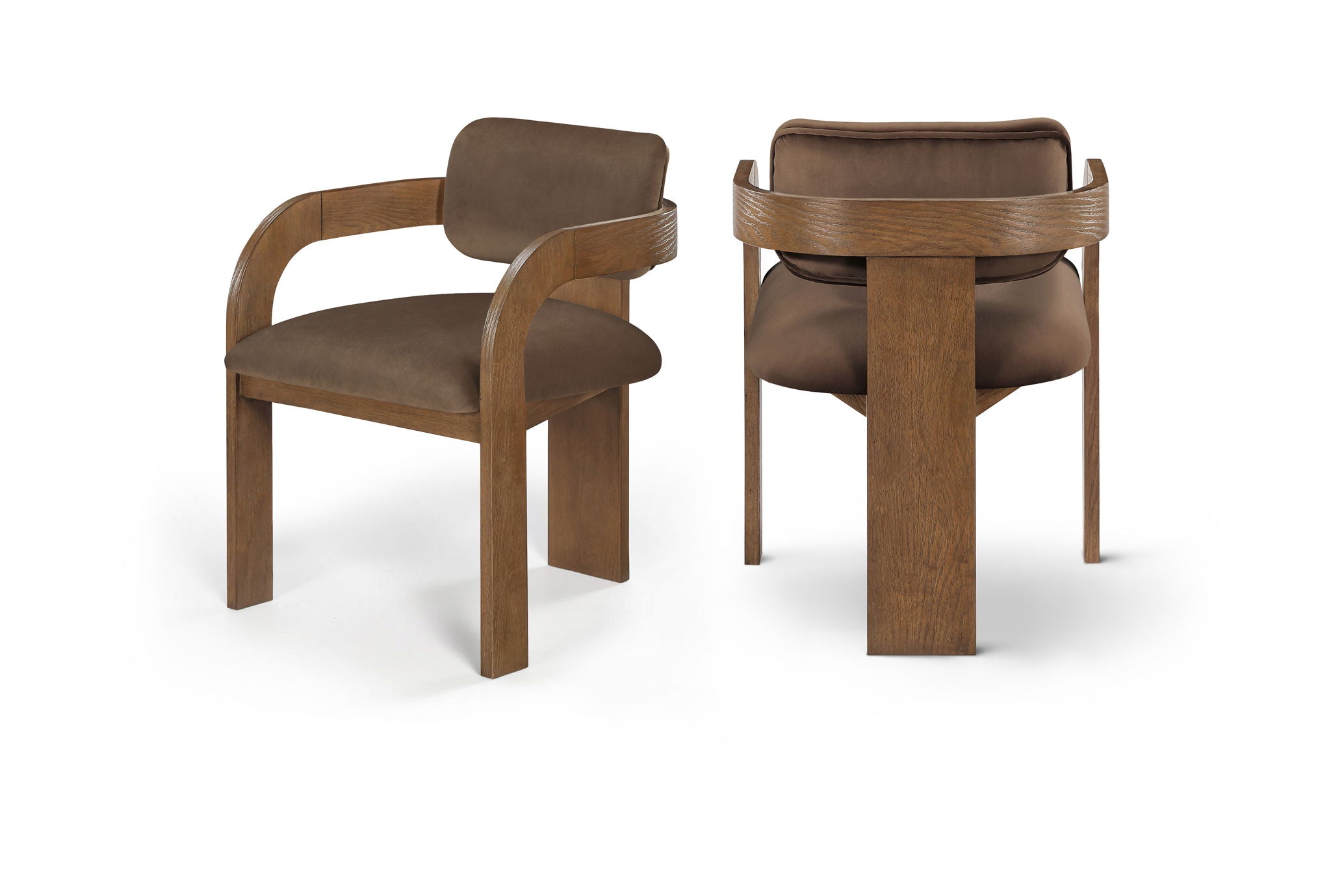 Cedra - Velvet Performance Fabric Upholstered Dining Chair (Set of 2) - Brown Frame