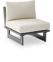 Maldives - Water Resistant Outdoor Patio Armless Chair With Gray Frame - Cream
