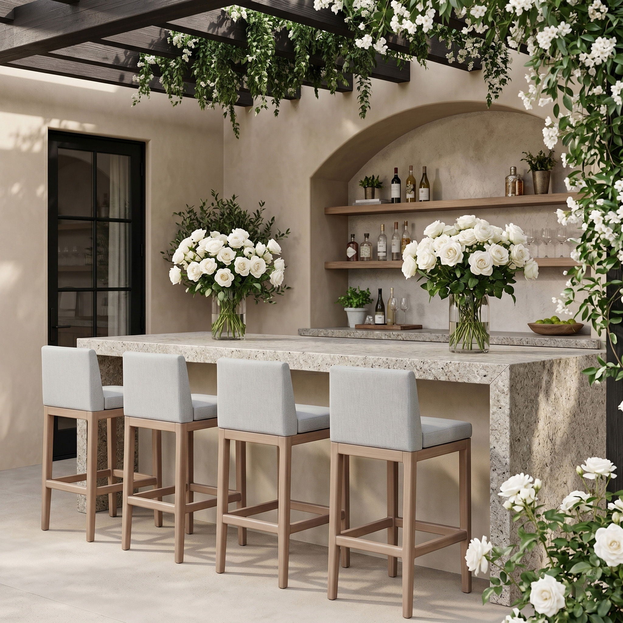 Solace - Olefin Performance Fabric Outdoor Patio Bar Stool