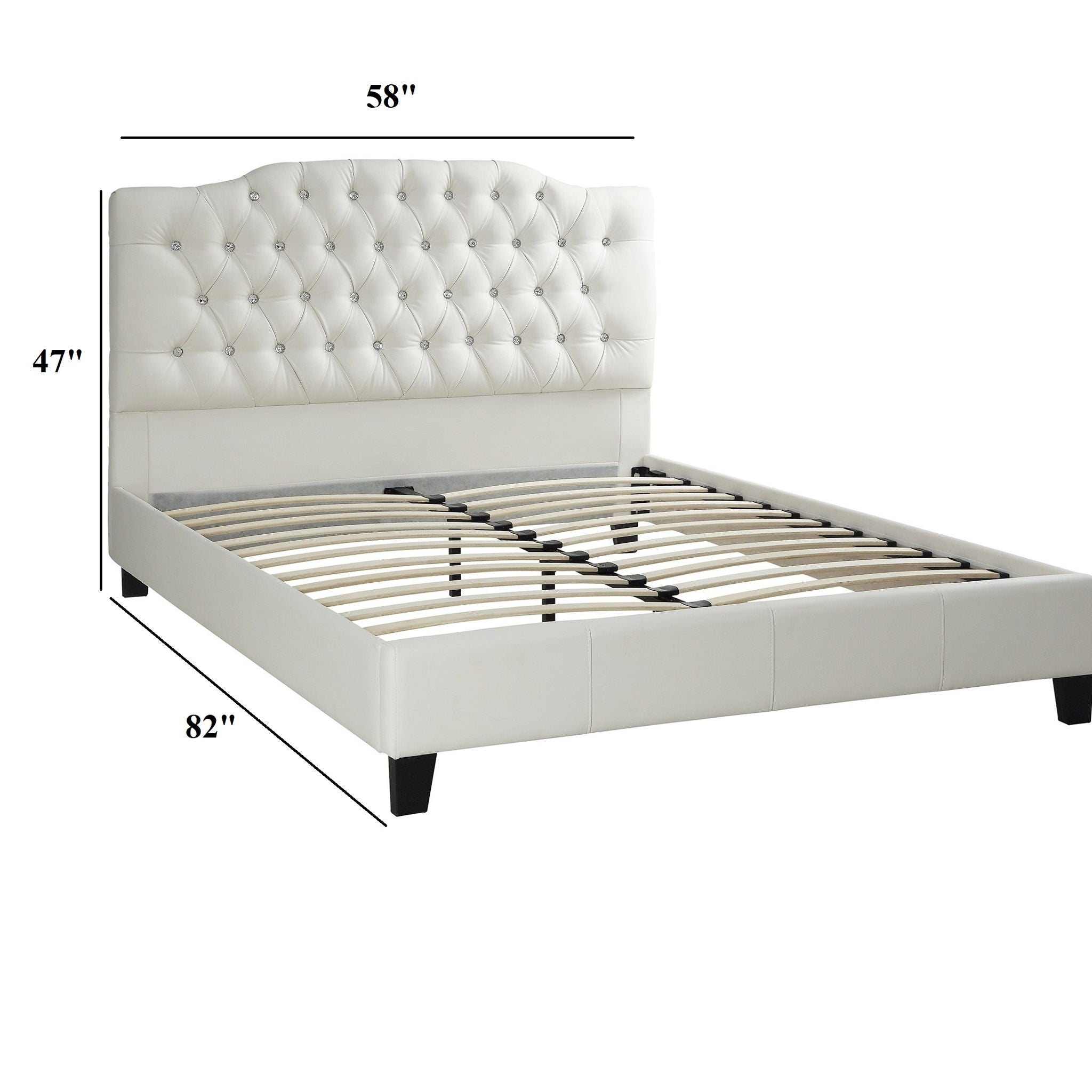 Modern Bed Frame With Tufted Upholstered Headboard