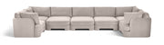Hammond - Velvet Performance Fabric Upholstered 7 Piece U-Shaped Sectional