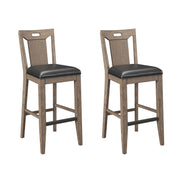 Slat Back Bar Stools (Set of 2) - Brown