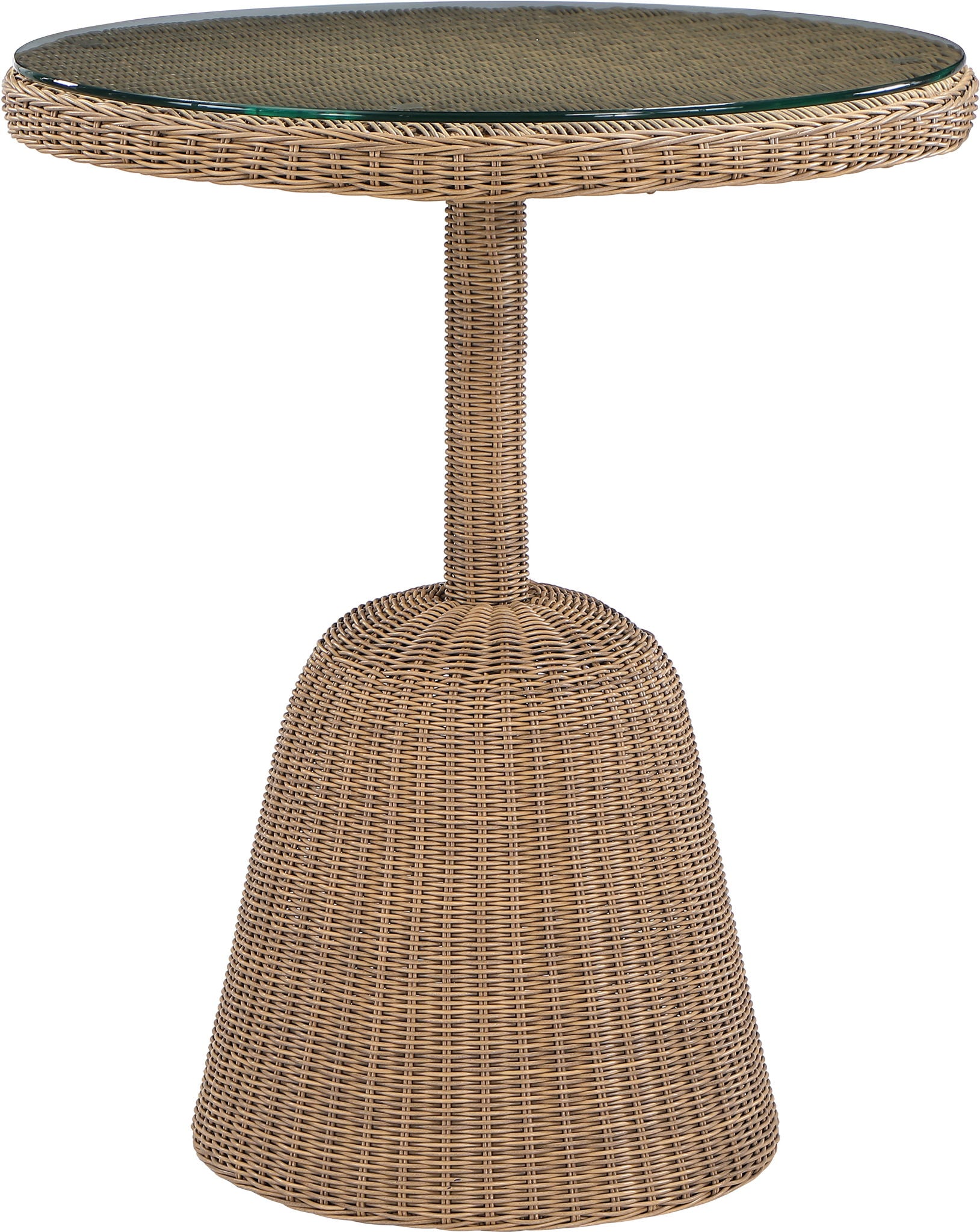 Seacrest - Tempered Glass Top And Wicker Outdoor Patio Counter Height Table