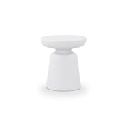 Ruth - Outdoor Side Table - White / Light Brown