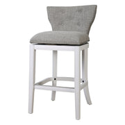 Upholstered Swivel Stool With Back
