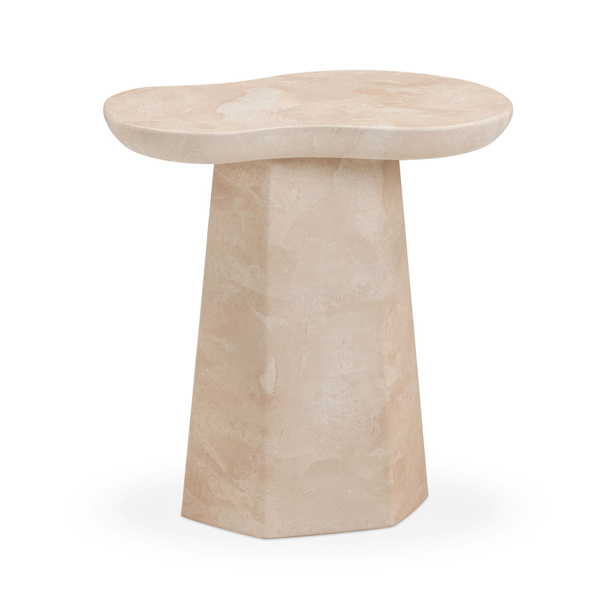 Zaya - Faux Marble Side Table - Rose