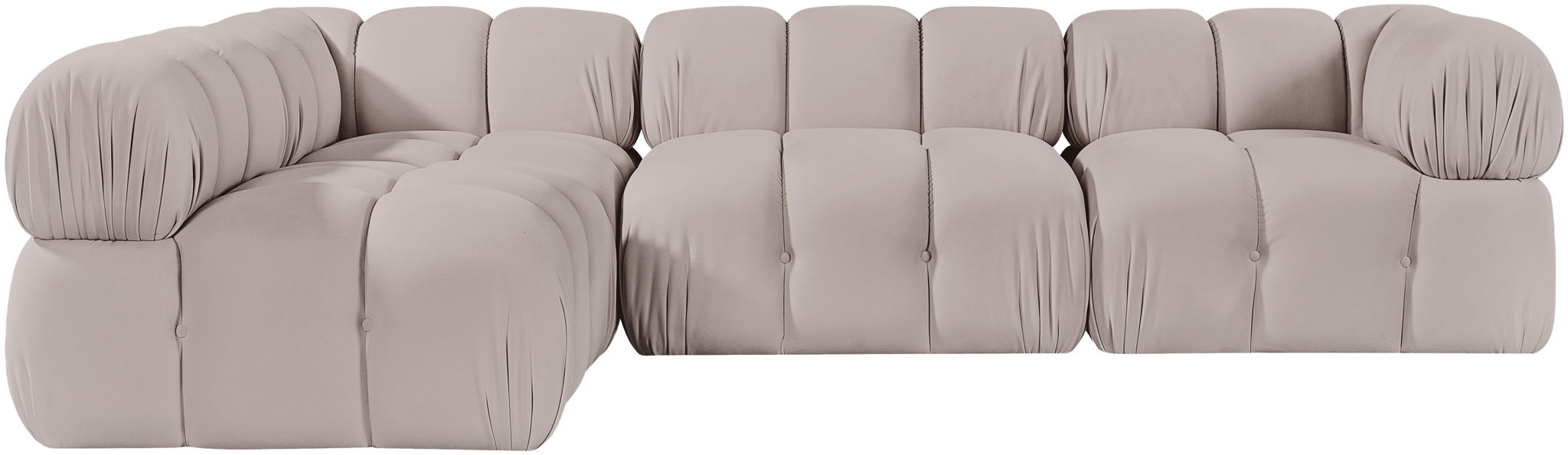 Orin - Fabric Velvet 4 Piece Modular Sectional