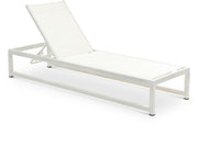 Maldives - Water Resistant Outdoor Patio Adjustable Sun Chaise Lounge Chair With White Base