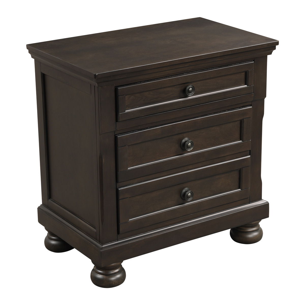 Begonia - Nightstand With Hidden Drawer - Grayish Brown