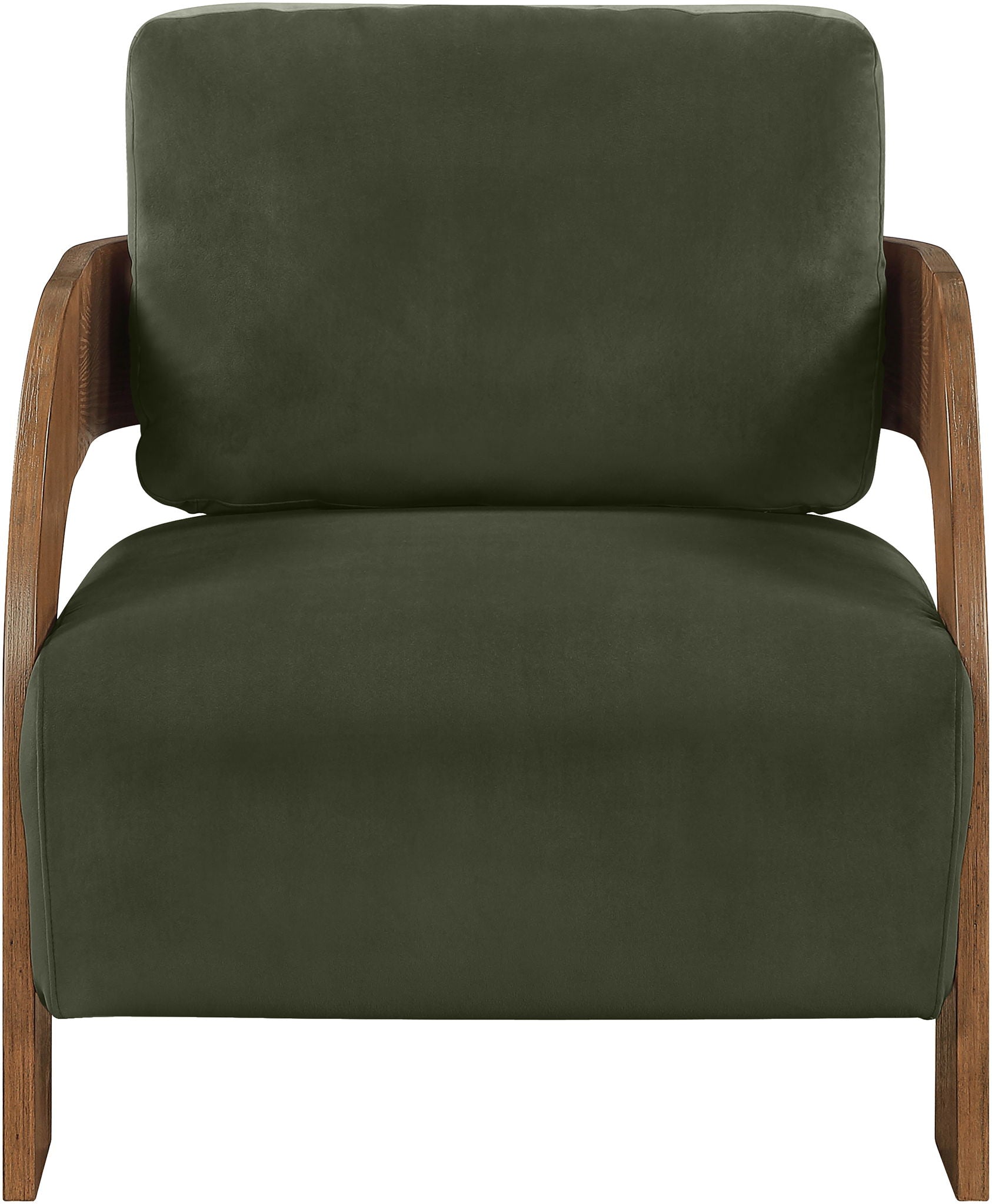 Cedra - Velvet Performance Fabric Upholstered Accent Chair - Brown Frame