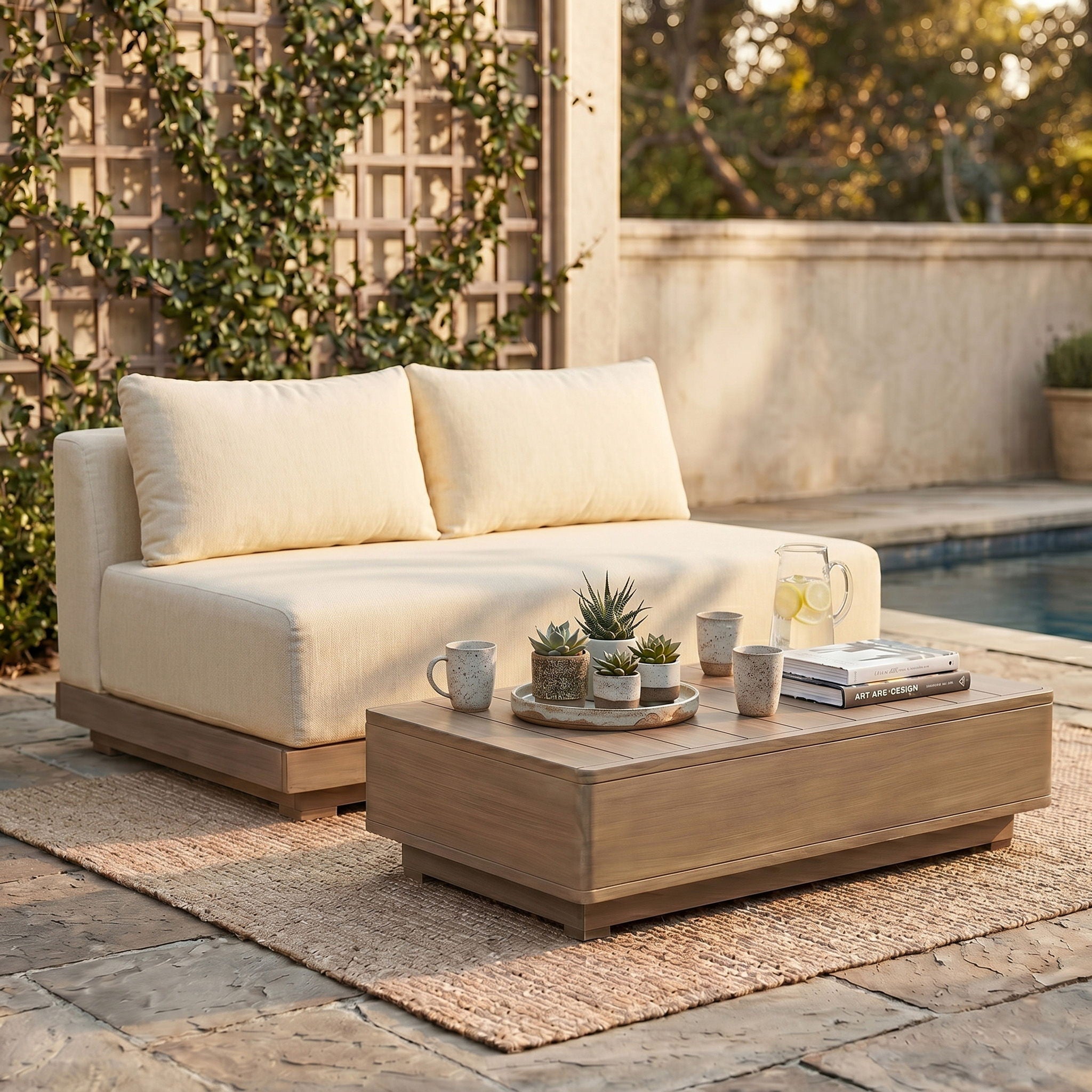 Solace - Olefin Performance Fabric Outdoor Patio Modular Loveseat