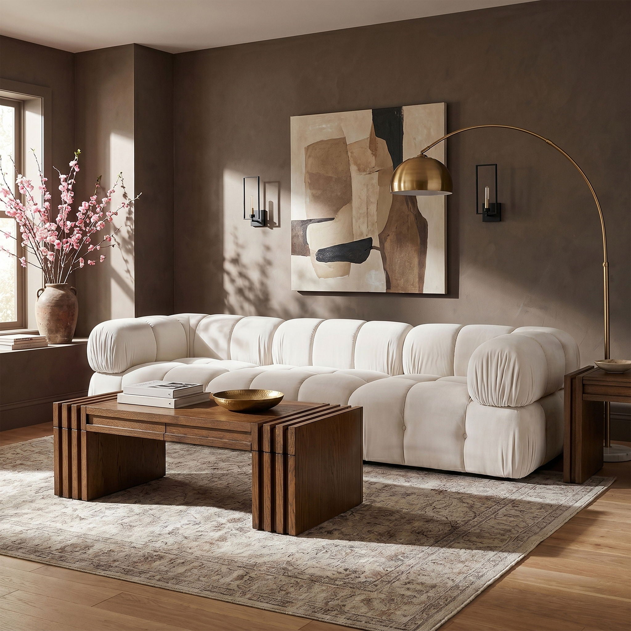 Orin - Velvet Performance Fabric Upholstered 3 Piece Modular Sofa