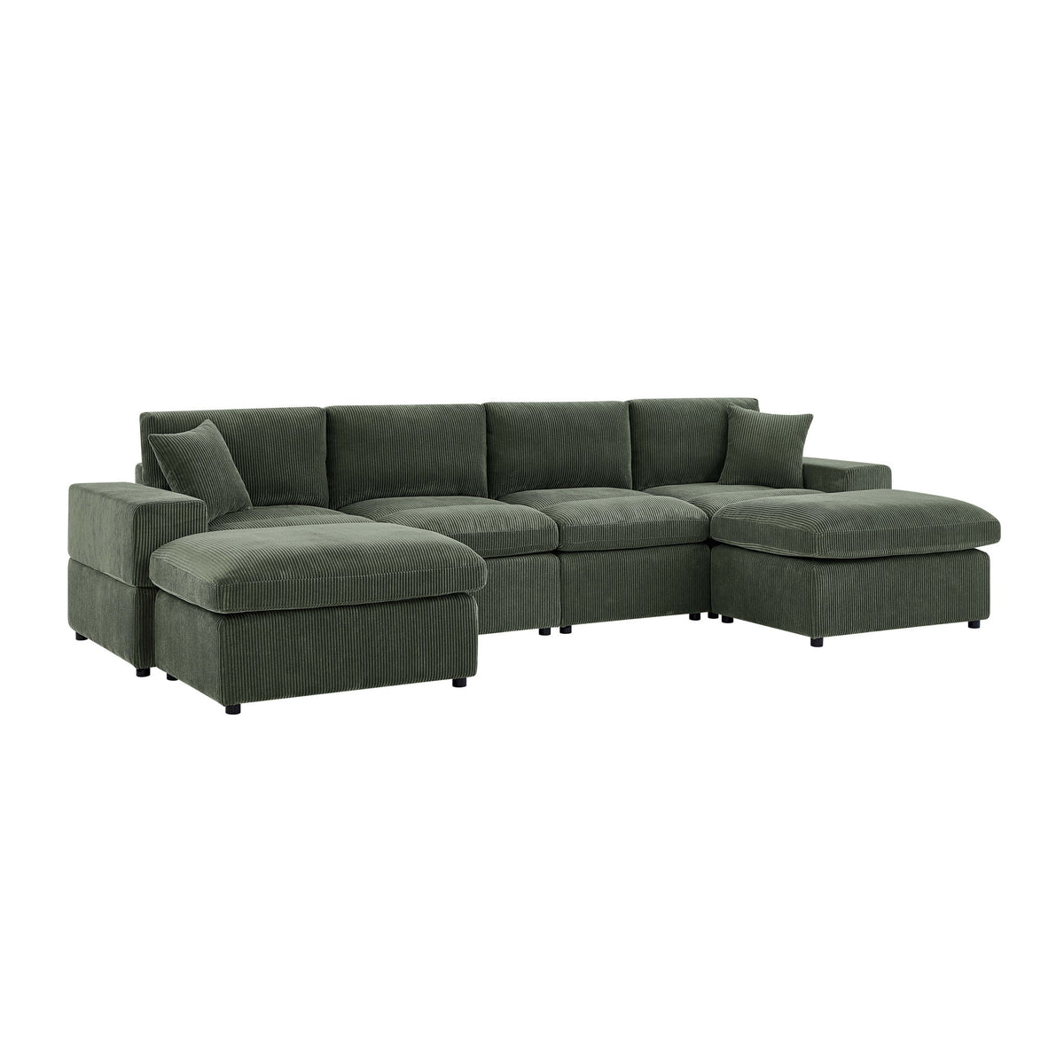 Upholstered Symmetrical Modular Sectional With 6 Seating