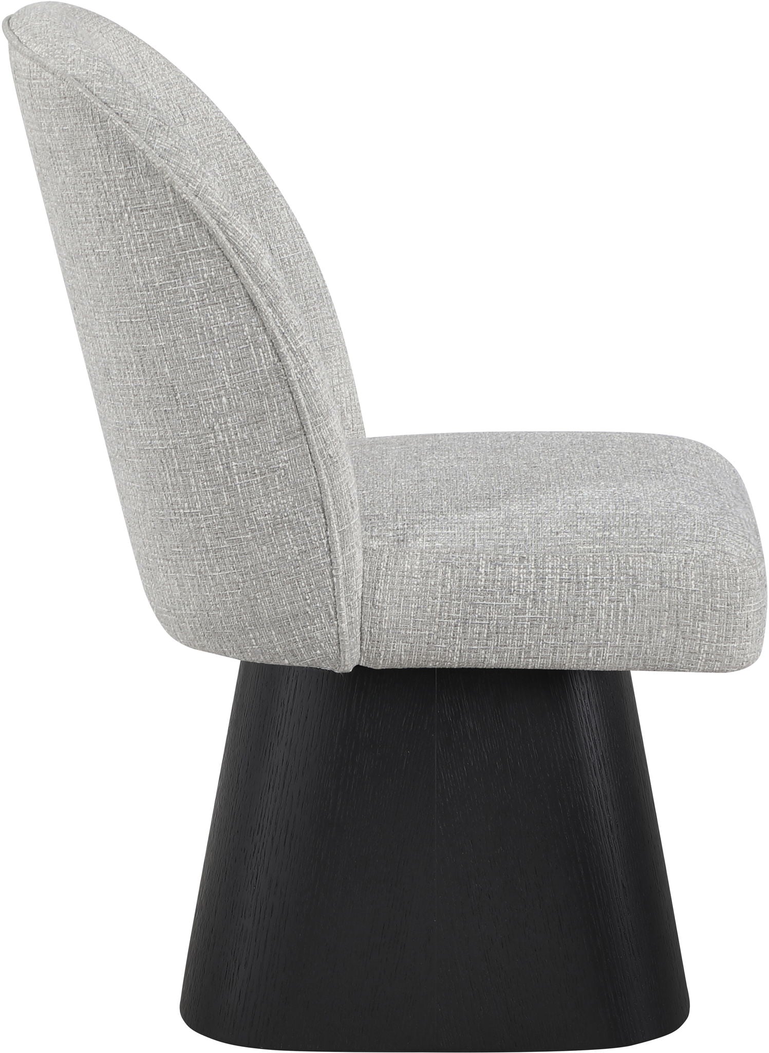 Marlowe - Linen Textured Fabric Upholstered Swivel Dining Side Chair - Stained Black