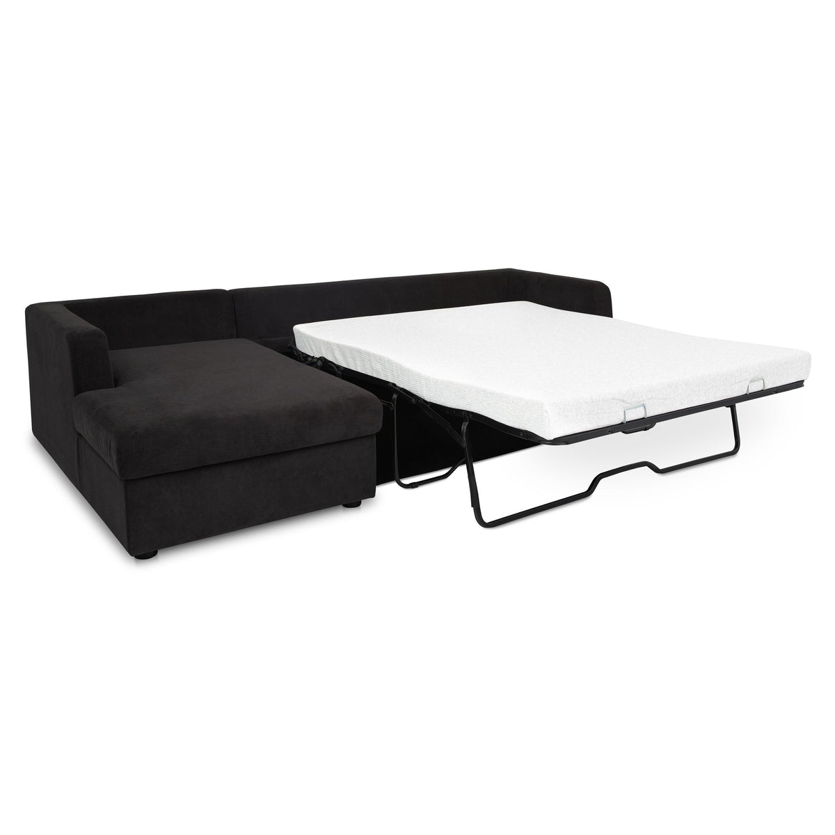 Burrow - Sleeper Sectional With Left Storage Chaise - Black