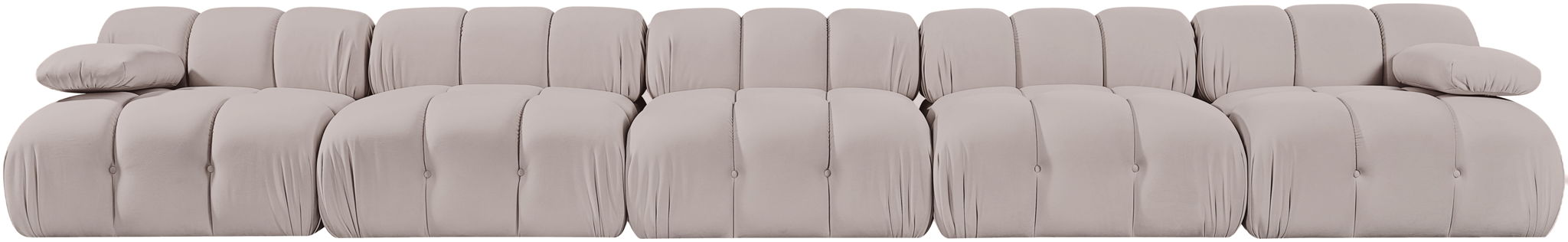 Orin - Velvet 5 Piece Modular Armless Sofa