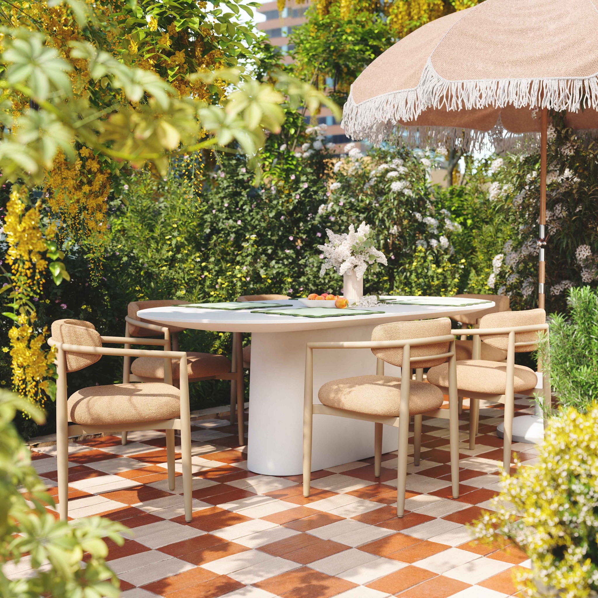 Nara - Indoor / Outdoor Concrete Dining Table - Pure White