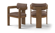 Sacha - Vegan Leather Upholstered Dining Chair With Brown Base (Set of 2)