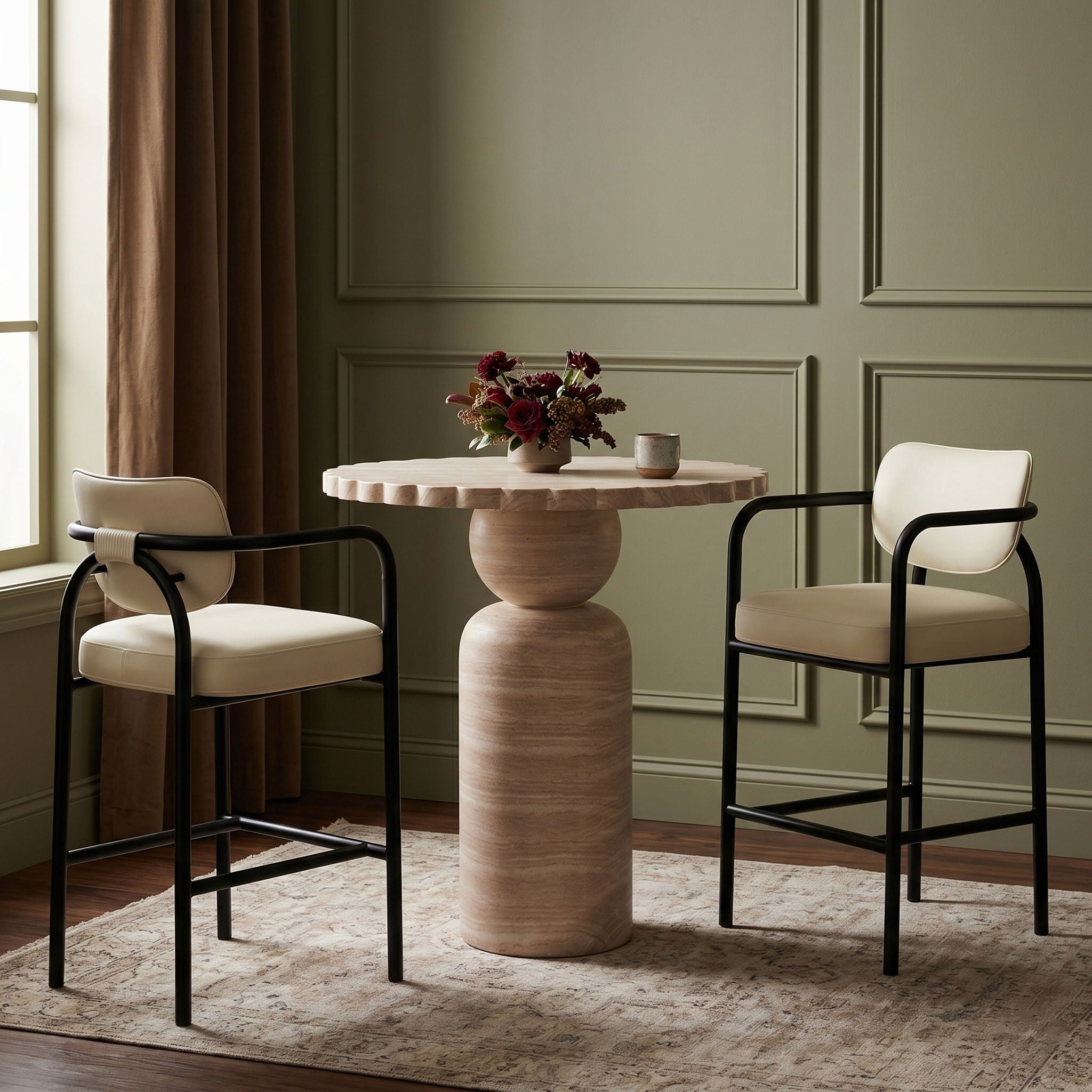 Serava - Vegan Leather Upholstered Bar Stool