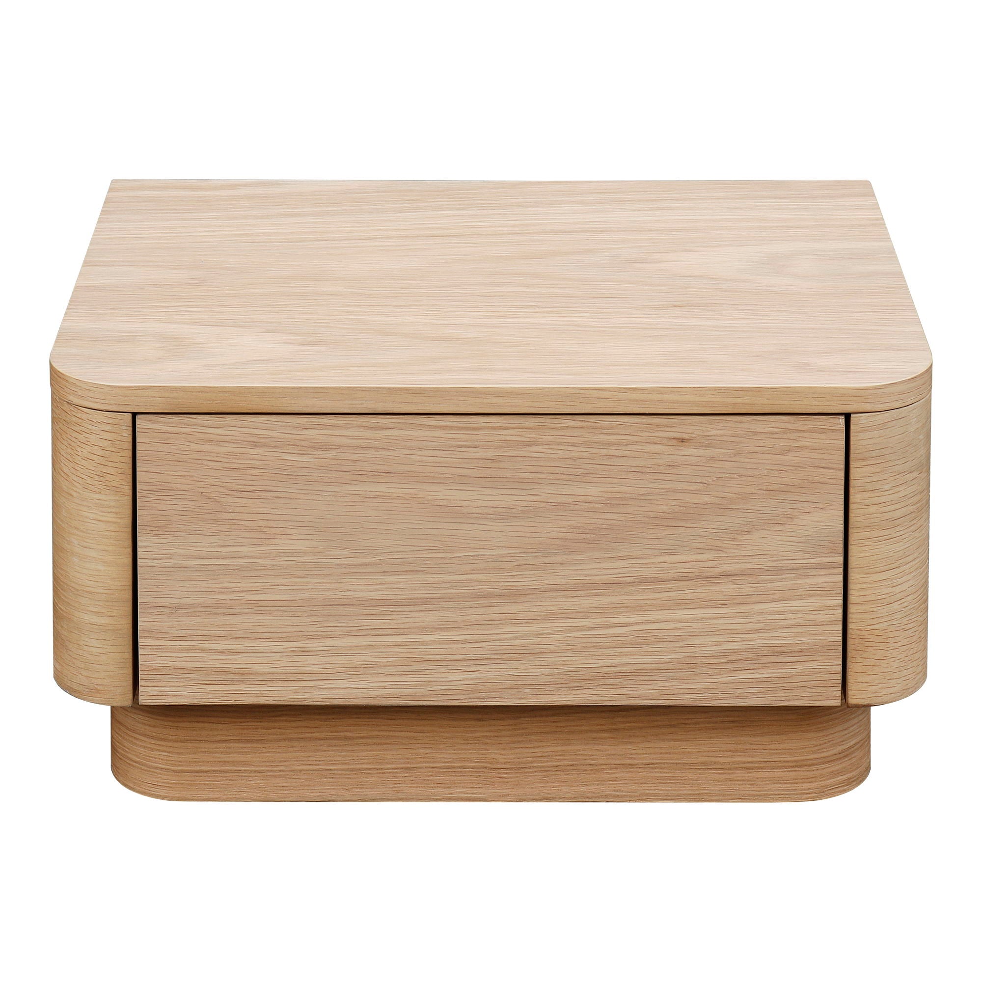 Round Off - Nightstand - Beige / Oak