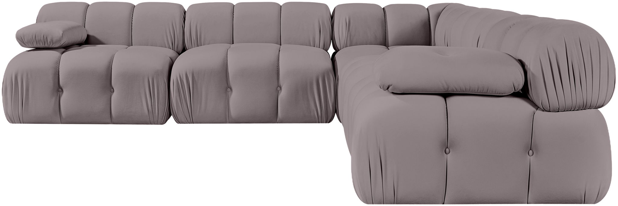 Orin - Velvet Fabric 5 Piece Modular Sectional