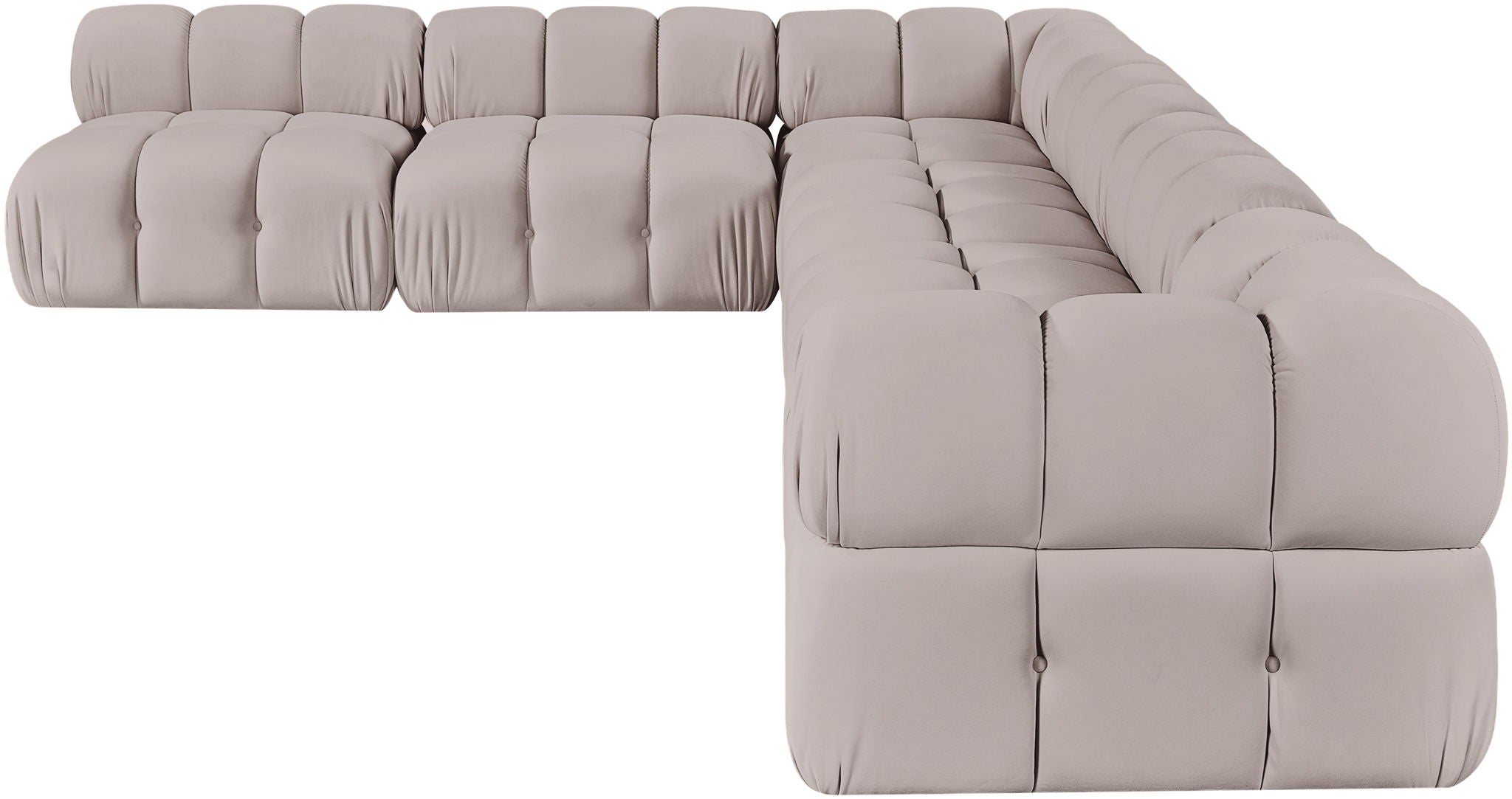 Orin - Velvet 6 Piece Modular L-Shaped Sectional