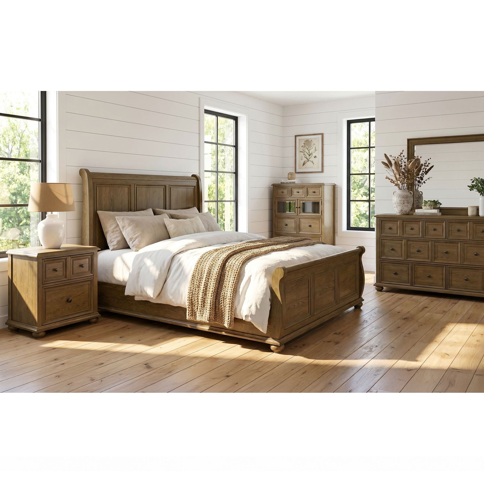 Heritage & Home - Nightstand With USBC - Oak Brown