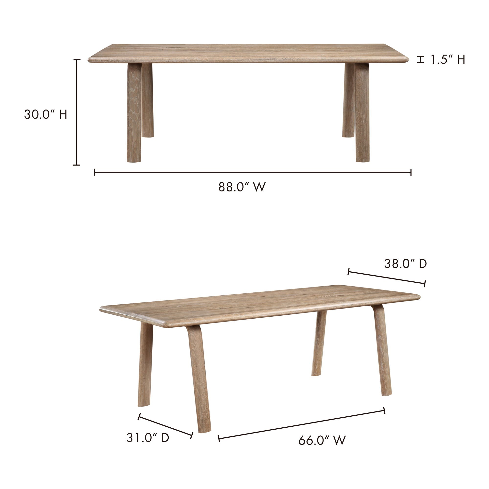 Malibu - Dining Table - White Oak