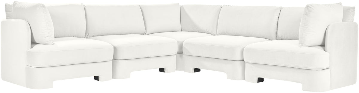 Hammond - Velvet Performance Fabric Upholstered 5 Piece Corner Sectional