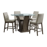 Dapper - 5 Piece Round Counter Height Dining Set (Table And Four Chairs) - Walnut